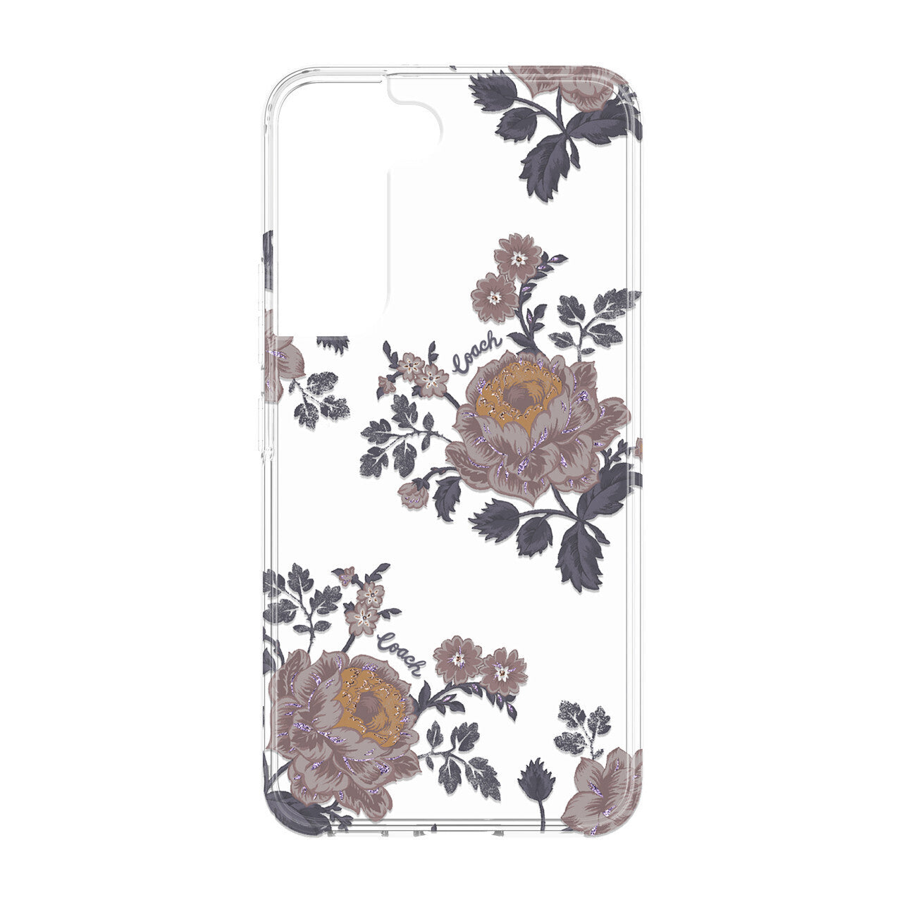 Coach Samsung Galaxy S22 5G Protective, Moody Floral/Purple/Multi/Clear/Glitter