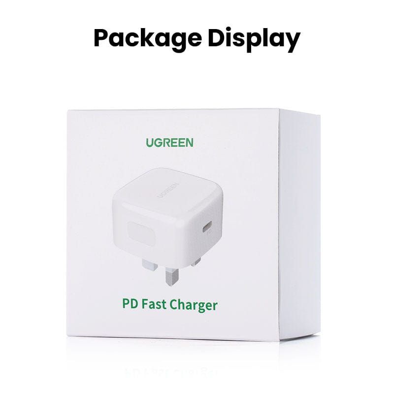 UGREEN USB-C 20W PD GaN Charger, White