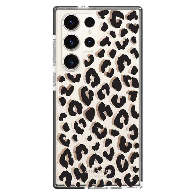 KSNY Samsung Galaxy S22 Ultra 5G Defensive Hardshell, City Leopard Black/Gold Fo