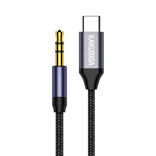 Kaku KSC-427 MEISI Aux Braided Cable (Type-C To 3.5Mm) (1M), Black