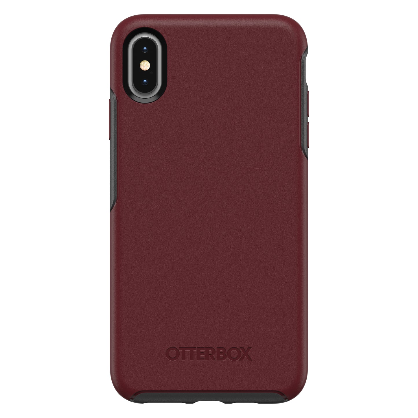 OtterBox iPhone Xs Max Symmetry Series, Fine Port (Cordovan/Grey)