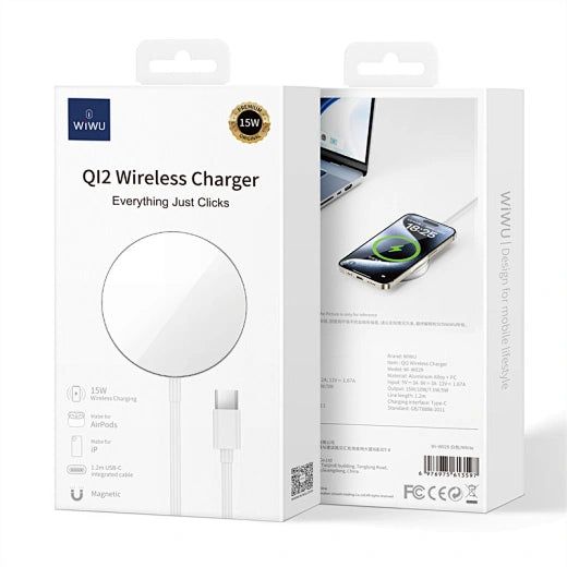 WiWU W029 qi2 Wireless Charger, Silver