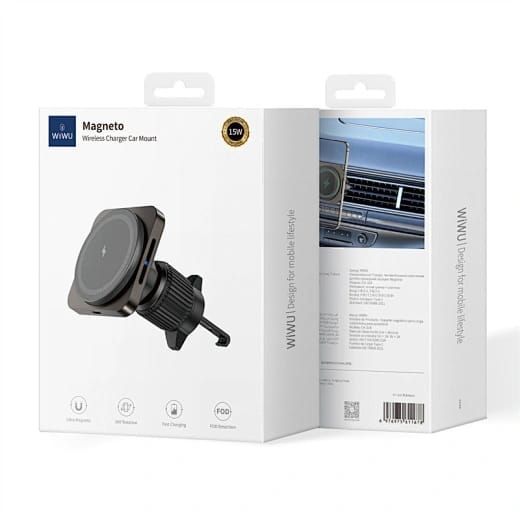 WiWU CH318 Magneto Wireless Car Charger, Black