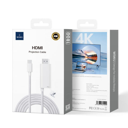 WiWU PS1 HDMI 4K Projection Cable, 1.8M White
