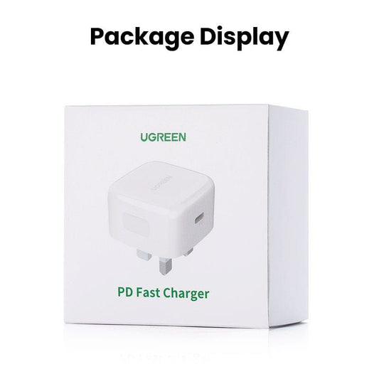 UGREEN USB-C 20W PD GaN Charger, White