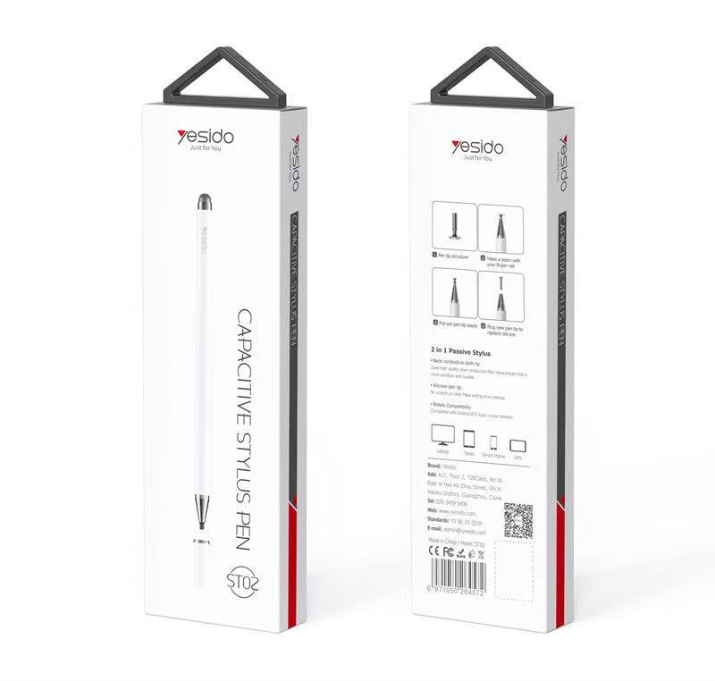 Yesido ST02 Capacitive Stylus Pen 2-in-1, White