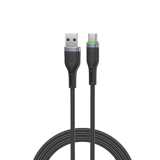 WiWU C067 Oringlink USB-A to USB-C Aluminum Alloy Braided Nylon Cable, 1M Black